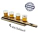 Handmade Deluxe Professional Charred Oak Barrel Beer or Whiskey Flight with Chalkboard, 5-Piece