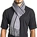 Alpine Swiss Mens Plaid Scarf Soft Winter Scarves Unisex,Gray Stripe,One Size