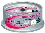TDK �^��p�u���[���C�f�B�X�N BD-RE 25GB 2�{�� �z���C�g���C�h�v�����^�u�� 20���X�s���h�� BEV25PWA20PK