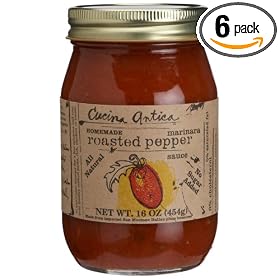 Cucina Antica Roasted Pepper Marinara, 16-Ounce Jars (Pack of 6)