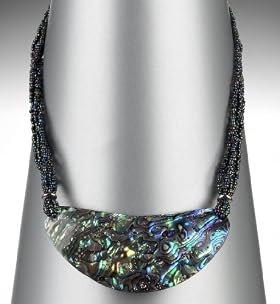 6 Row Abalone Pendant Necklace