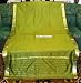 2 Rod Pocket Olive Green Indian Silk Sari Panels, Saree Curtains - India