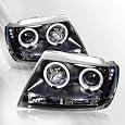 Jeep Grand Cherokee 99 00 01 02 03 04 Projector Headlights /w LED Halo/Angel-Eyes ~ pair set (Black)
