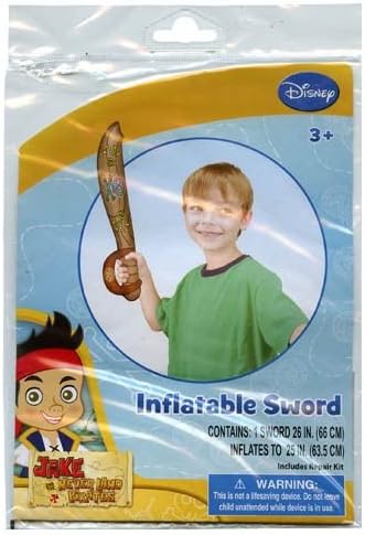 6-Pack Disney Jr. Jake and The Neverland Pirates Sword Set for Kids - 6 Inflatable Swords (26 in) Plus 1 Jake Sticker Pad