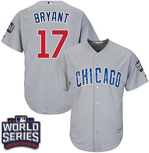 jc_Cubs Mens Kris_Bryant 17# Jersey Gray Chicago player World Series Baseball L