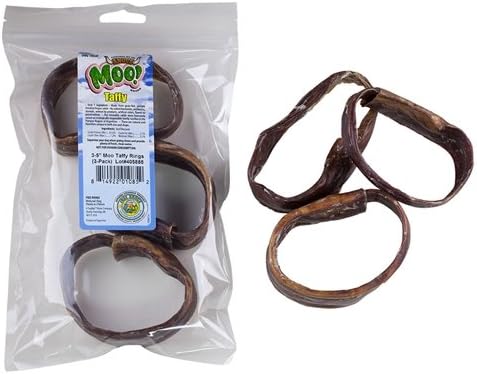 3-5 Inch Moo Taffy Rings, Free Range Moo! Beef Taffy Dog Treats - 3 Pack