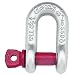 Crosby 1019436 Carbon Steel G-210 Screw Pin Chain Shackle, Galvanized, 35 Ton Working Load Limit, 2" Size