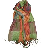 Women's Check Paisley Shawl-Gorgeous Paisley Check Shawl Wrap Scarf for Women-Available in Orange, Pink and Green Colours