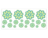 Cosmo Girl Flirt Blue Green Retro Flower Wall Stickers