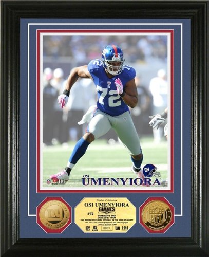 Osi Umenyiora Framed 24KT Gold Coin New York Giants Photo Mint
