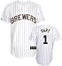 Corey Hart Jersey: Adult 2010 Majestic Alternate Pinstripe Replica #1 Milwaukee Brewers Jersey - Small