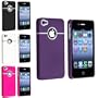 4 - Pack Snap-on Rubberized Cases / Skins / Covers compatible with iPhone 4 / 4S - Purple, White, Hot Pink, Black