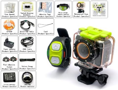 Full HD Sports Action Camera Helix 1080p Video Wi-Fi Wrist Strap Remote Wide Angle Lens