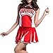 Colorful House Womens Cheerleader Costume Uniform Fancy Dress Red, US 6-8 (M)