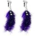 Handcrafted Foxy Purple Natural Feather Clip On Earrings