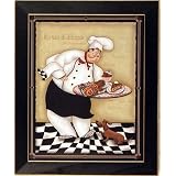 Fat Pastry Chef 3 Hat Framed Art Kitchen Print Picture by Framed Art Tilliams