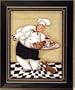 Fat Pastry Chef III Hat Framed Art Kitchen Print Picture