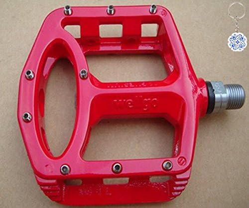 Hopezone Wellgo MG-1 MG1 Magnesium Spindle Axle Mountain BMX Bike Platform Pedals With Free Gift Keychain (Red)