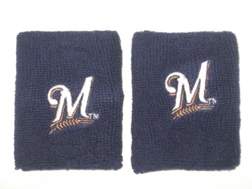MILLWAUKEE BREWERS Team Logo COTTON WRISTBANDS -(set of 2)