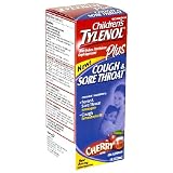 Childrens Tylenol Plus Cough and Sore Throat Oral Suspension, Cherry, 4-Ounce Bottles (Pack of 3)
