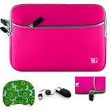 Magenta Laptop Sleeve Water Resistant Case with Zippered Accessory Pocket f ....