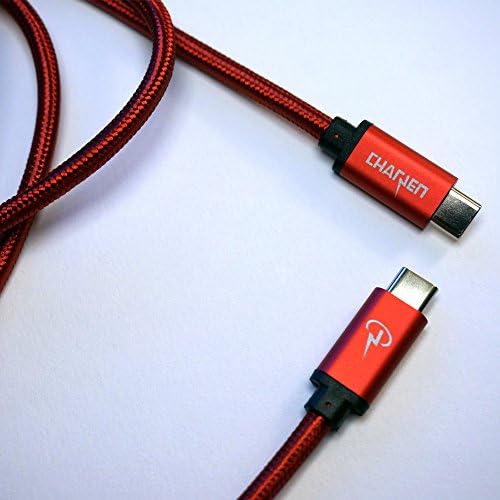 CERTIFIED CharJenPro USB-C 3.1 [6.6 ft] : 2016 Apple Macbook Pro, Macbook, Google Pixel XL, Nexus 5X, Nexus 6P, OnePlus 3, Huawei Honor 8, LG V20, Xiaomi Mi5, Huawei P9, Type-C (RED)