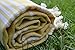 Dandelion - Basic Pattern - 100% Naturally-Dyed Cotton Turkish Towel Peshtemal - 71x39 Inches - Yellow