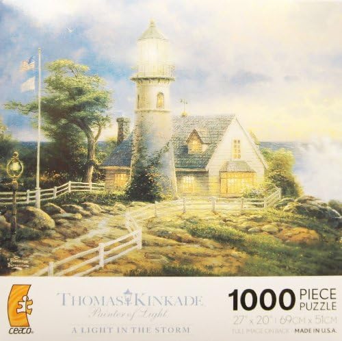 THOMAS KINKADE Painter of Light A LIGHT IN THE STORM 1000 Piece Jigsaw Puzzle MADE IN USA