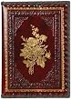 Gold Roses Refillable Leather Journal with Embossed Roses Design, Ivory Sheets, Lined, 6x8"