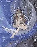 Child of the Moon Fantasy Art Portrait Wall Clock  - Jessica Galbreth