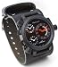Nemesis #KIN080KN Men's Signature Collection Triple Time Zone Oversized Wide Leather Cuff Band Watch