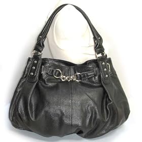 Large Black Leather Lk Slouchy Hobo Satchel Handbag