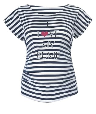 Maternity Stripe and Slogan T-Shirt