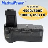 Maximal Power CAN 450D Battery Grip for Canon Eos Rebel Xs, Xsi, T1i, EOS 450D/500D/1000D