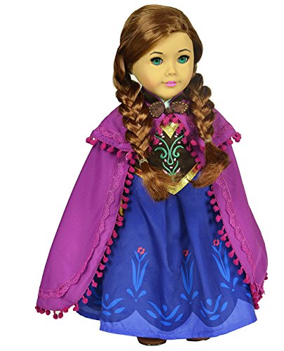 Ebuddy Snow Sparkle Princess Dress Clothes Fits 18 Inch Dolls