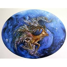 Acension Fantasy Nature Art Print by Bahman Sharifi Deer Unicorn