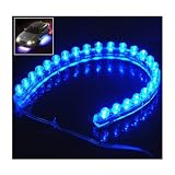 SODIAL- 12v LED Flexible BLUE Strip Light 24cm / 24 LEDs -Set of 2