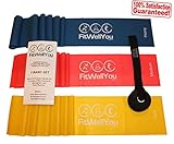 FitWellYou Resistance Bands Exercise Set (Light, Med, Heavy) with Door Anchor and Bonus Starter Guide