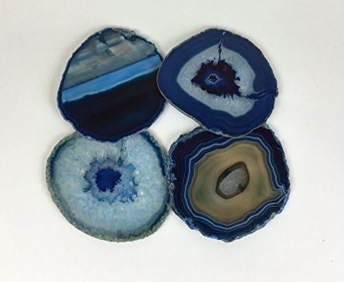 Agate Coasters - Large Blue Brazilian Agate Coasters - Set of 4 - CT1128
