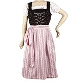 3-teiliges Damen Dirndl-Set Midi, Größe:M;Farbe:Rosa