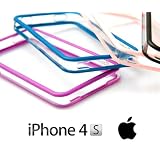 保護シート付き！日本未発売！国内発送！iPhone4S（アイフォン4S）専用【クリスタルバンパーケース31】(ブルー)アルミケースapple スマホ