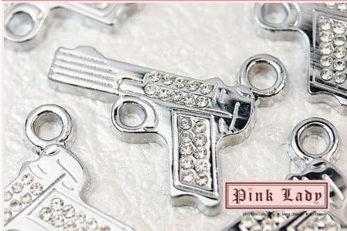H63c 2015 New Crystal Pistol Gun Charm Pendant (3pcs)