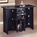 Home Styles Furniture Black Folding Home Bar Cabinet with Chrome Rails