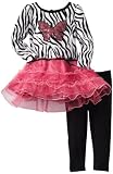Young Hearts Girls 2-6X 2 Piece Butterfly Zebra Print Legging Set
