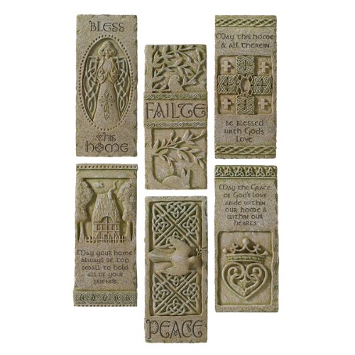 Grasslands Road Dublin Court Celtic Message Plaques Six Styles, Set of 12