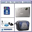 Sony DSC-TX7 10.2 MP CMOS Digital Camera with 4x Zoom with Optical Steady Shot Image Stabilization (Silver) + Starter Pack # 2
