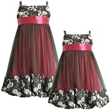 Bonnie Jean LITTLE GIRLS 4-6X FUCHSIA-PINK BONAZ ROSETTE BUBBLE MESH Special Occasion Wedding Flower Girl Party Dress