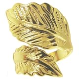 1 1/4 Wide Wrap Around Leaf Ring, Size 7 In Gold