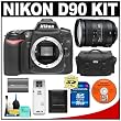 Nikon D90 Digital SLR Camera Body + Nikon 18-200mm VR II Lens + 16GB Memory Card + Nikon EN-EL3e Battery + Case + Cameta Bonus Accessory Kit