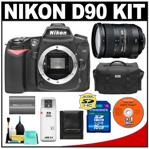 Nikon D90 Digital SLR Camera Body + Nikon 18-200mm VR II Lens + 16GB Memory Card + Nikon EN-EL3e Battery + Case + Cameta Bonus Accessory Kit